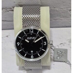 Men's August Steiner AS8204SSB Quartz Movement Date Steel Mesh Bracelet Watch